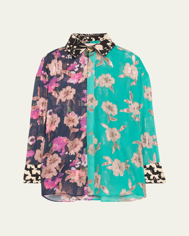 Apollo Mixed Print Button Down Shirt